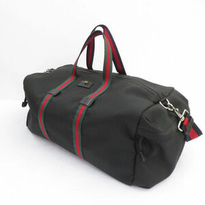Gucci Techno Canvas Duffle Bag Boston Black